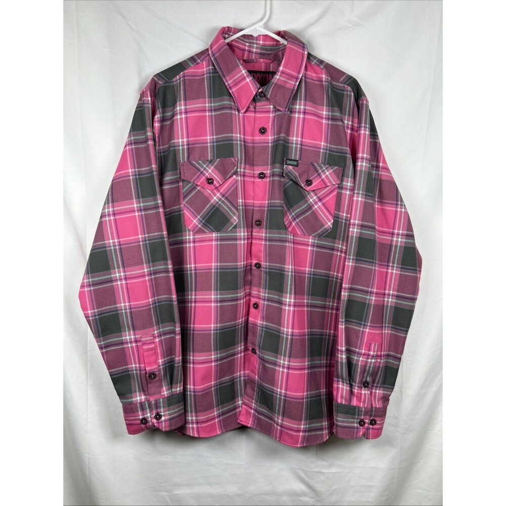 Dixxon Flannel Co Shreddy Button Up Shirt Men’s XL Pink Plaid Button Down Collar